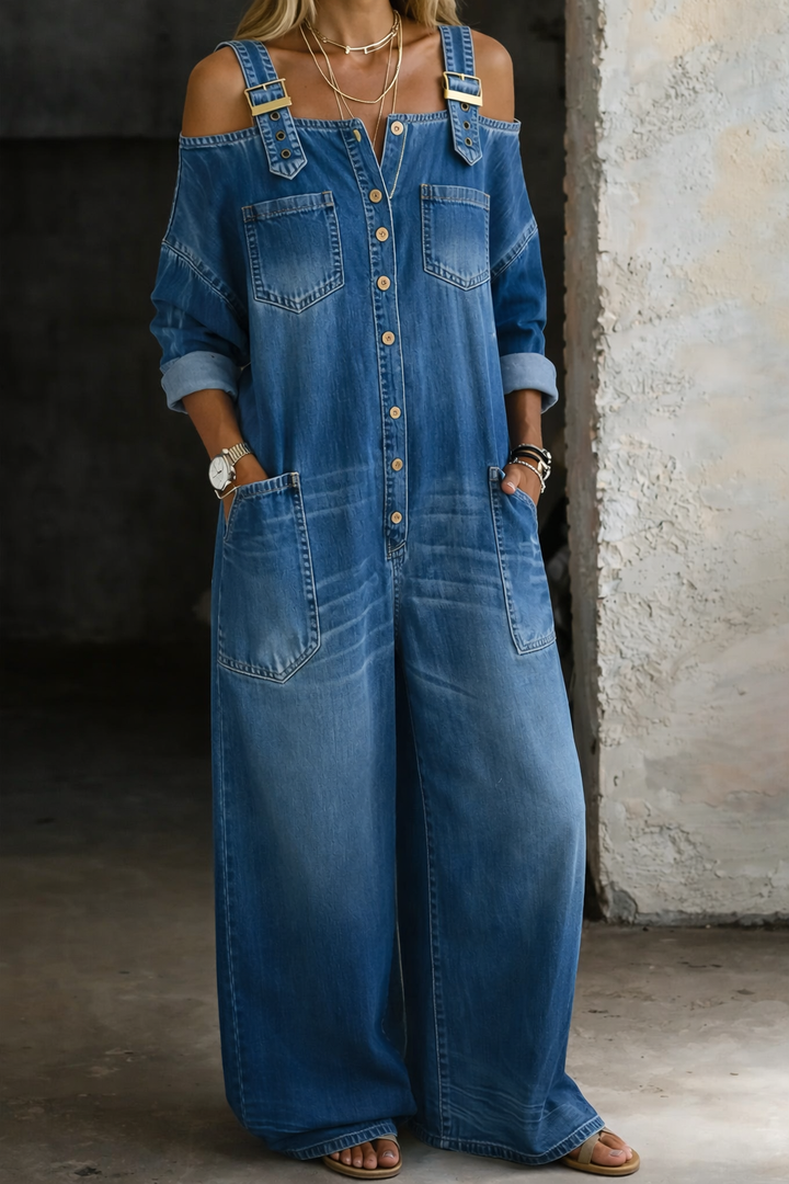 Elena | Denim Glam Jumpsuit
