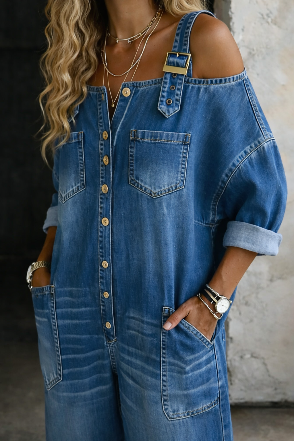 Elena | Denim Glam Jumpsuit