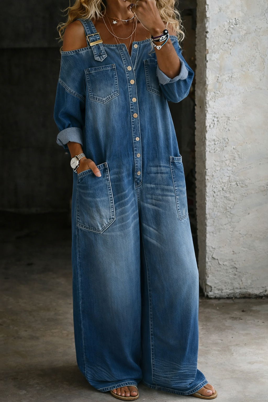 Elena | Denim Glam Jumpsuit