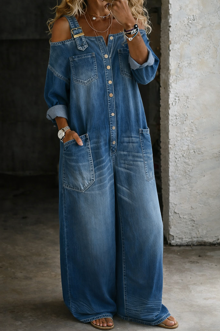 Elena | Denim Glam Jumpsuit